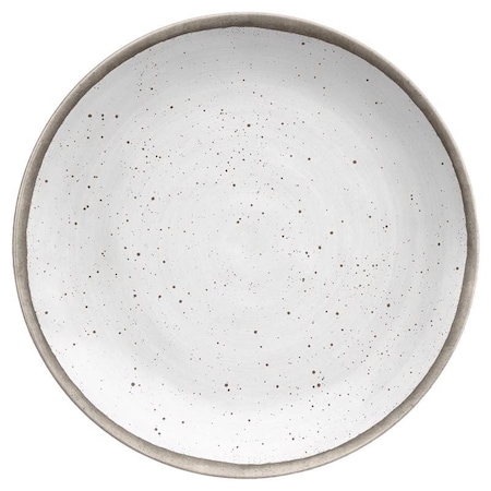Tarhong TarHong Gray/White Melamine Kiln Dinner Plate 1 each TKN1105MKDS